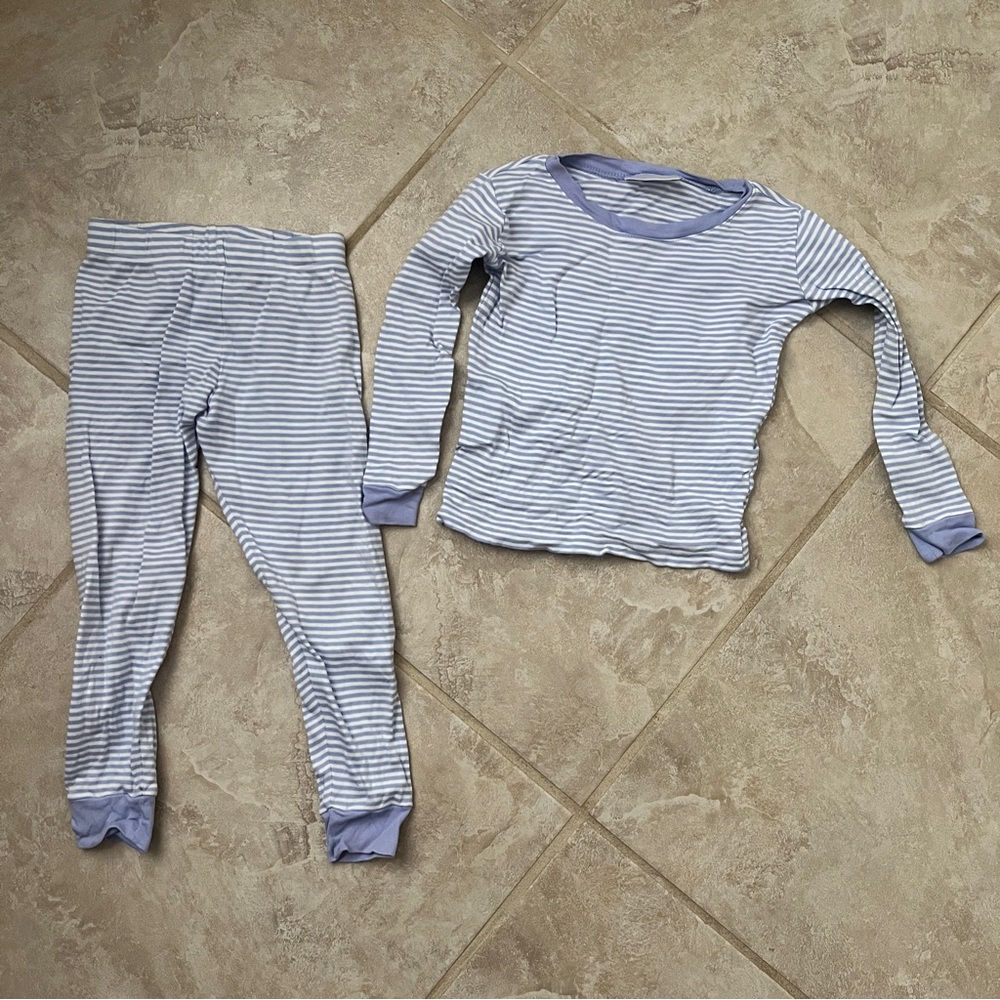 Striped Pajama Set with Blue Accents